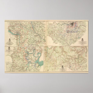 Póster Richmond, Petersburgo, cinco horquillas