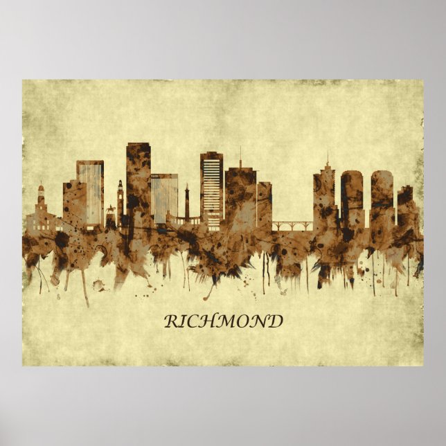 Póster Richmond Virginia Cityscape (Frente)