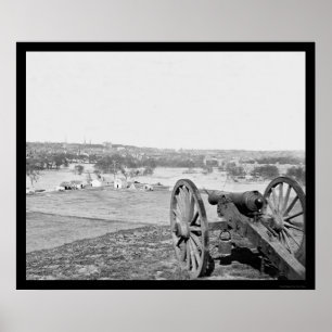 Póster Richmond, Virginia, de Bell Isle con Gun 1865