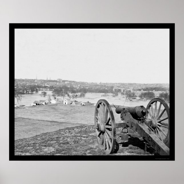 Póster Richmond, Virginia, de Bell Isle con Gun 1865 (Frente)