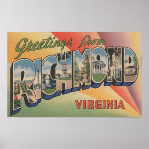 Póster Richmond, Virginia - Escenas de letras grandes