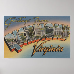 Póster Richmond, Virginia - Escenas de letras grandes 4