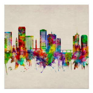 Póster Richmond Virginia Skyline
