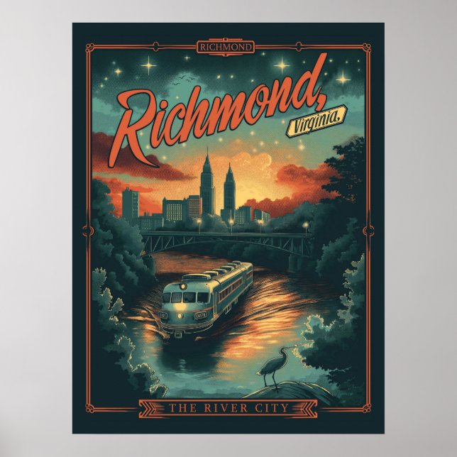 Póster Richmond, Virginia Vintage (Frente)