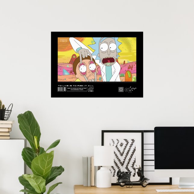 Póster Rick Abriendo gráfico de citas de Morty (Oficina en casa)