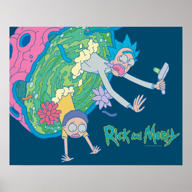 Póster RICK AND MORTY™ | Abandonar El Portal Infectado (Frente)