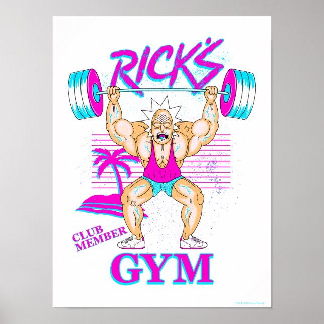 Póster RICK AND MORTY™ | Miembro del Club Gimnasio de Ric (Frente)