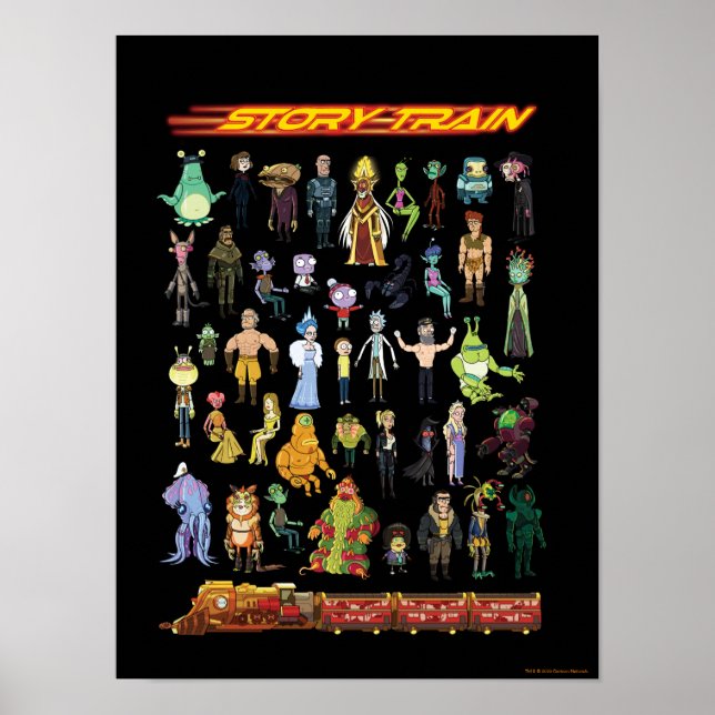 Póster RICK AND MORTY™ | Tren de historias (Frente)