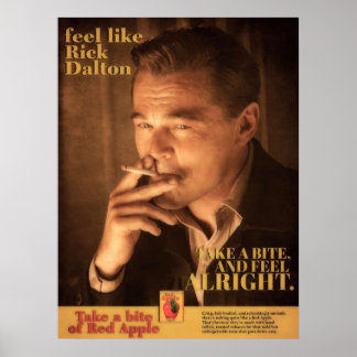 Póster Rick Dalton anuncio de la Apple roja