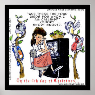 Póster Rick London Ernestine Calling Birds Xmas