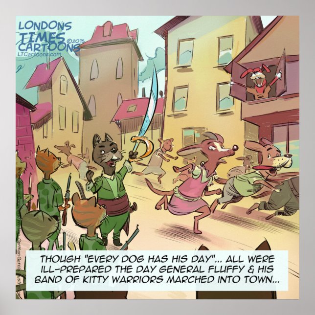 Póster Rick London Funny Cats Vs Dogs Poster (Frente)