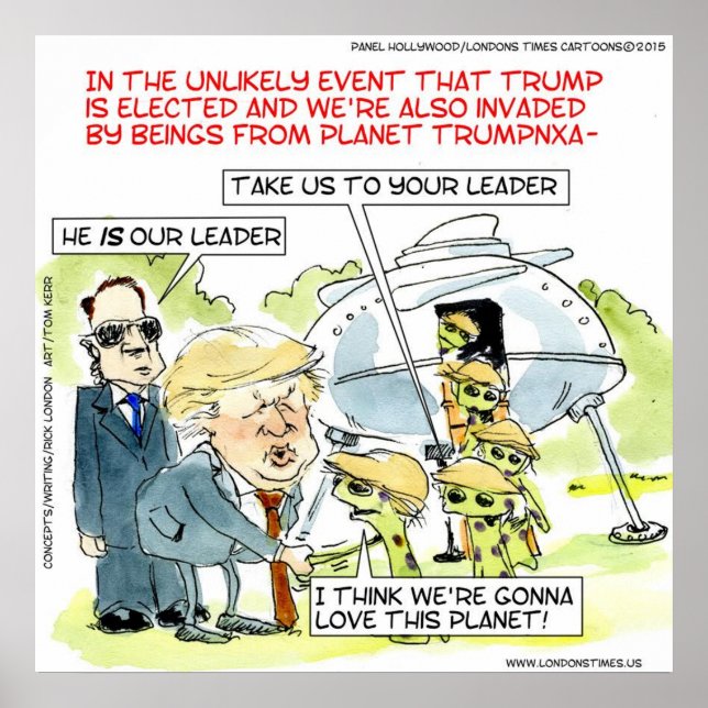 Póster Rick London Funny Planet Trump Poster (Frente)