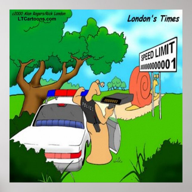 Póster Rick London Funny Slug Traffic Cop Poster (Frente)