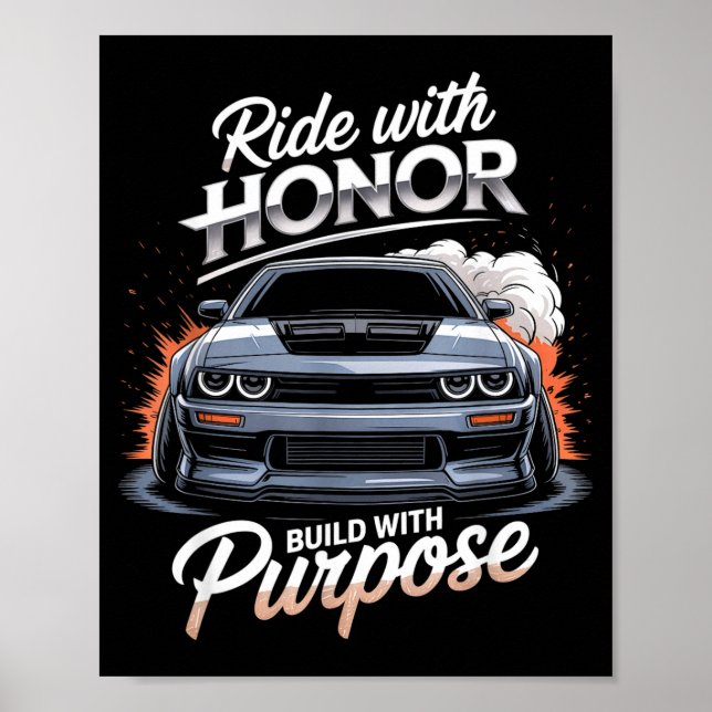 Póster Ride With Honor Car Lover  (Frente)