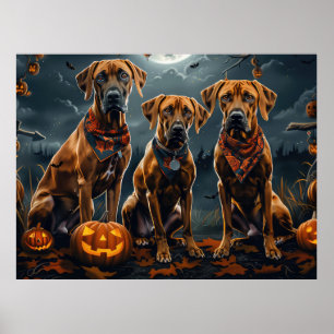 Póster Ridgeback Rhodesiano Halloween Spooky