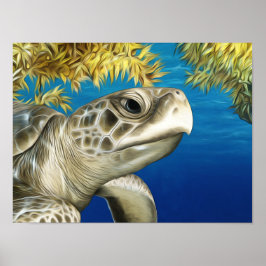 Póster Ridley Sea Turtle de Kemp con estilo