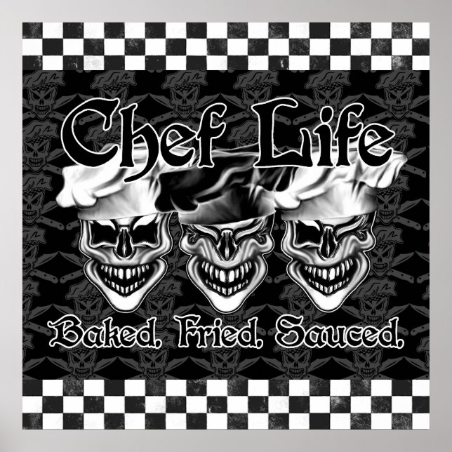 Póster Ríe Chef Skulls (Frente)