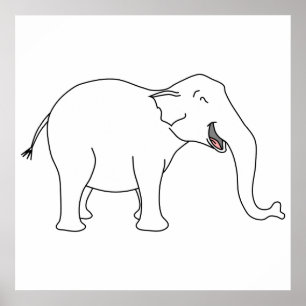 Póster Riendo Elefante Blanco.