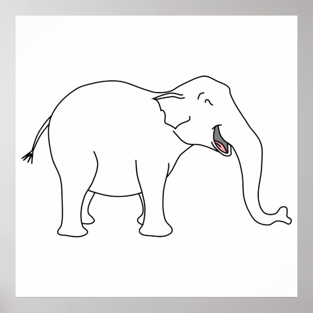 Póster Riendo Elefante Blanco. (Frente)