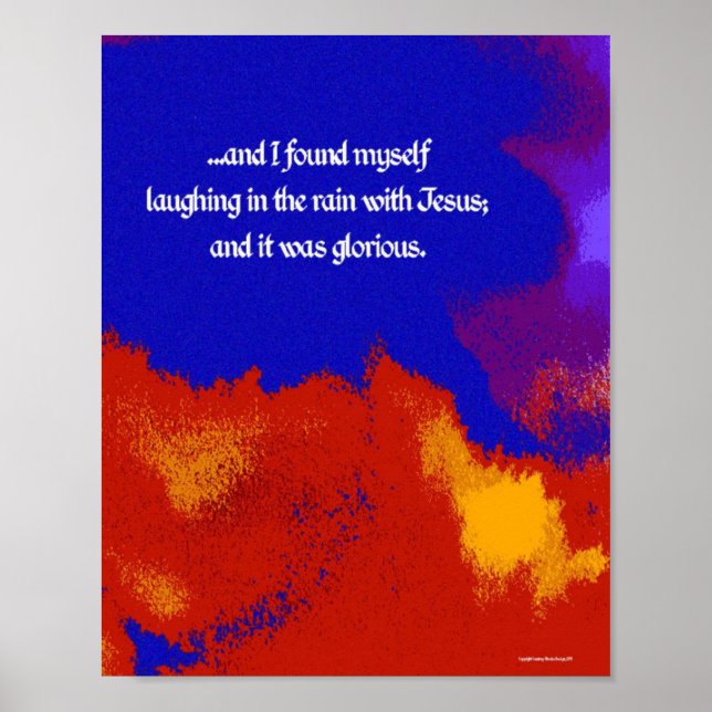 Póster ...riéndose bajo la lluvia con Jesús... (Frente)