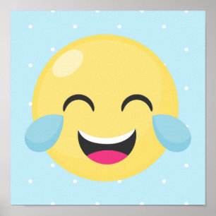 Póster Riéndose de los puntos de Emoji fuertes