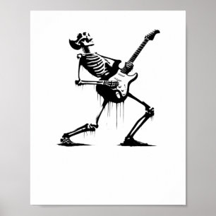 Póster Riffs From Beyond Skeleton Guitarist In Graffiti S