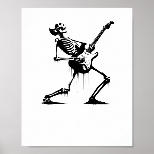 Póster Riffs From Beyond Skeleton Guitarist In Graffiti S (Frente)