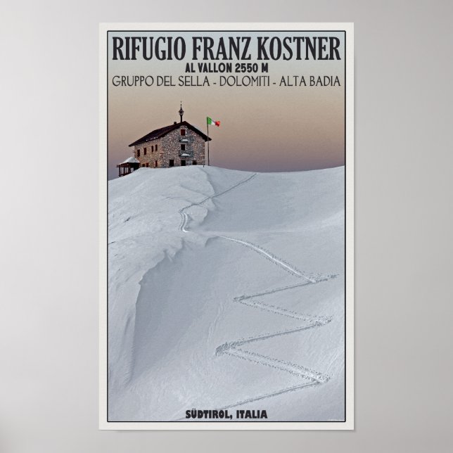 Póster Rifugio Franz Kostner - Südtirol, Italia (Frente)