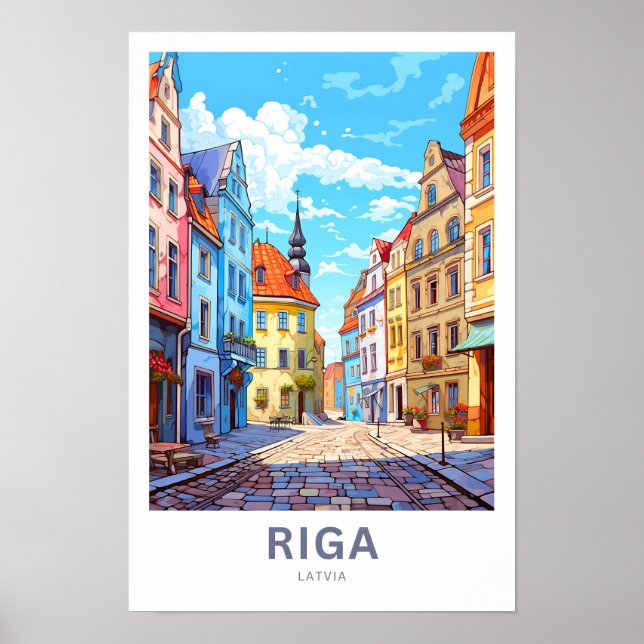 Póster Riga Latvia Viaje Imprimir (Frente)