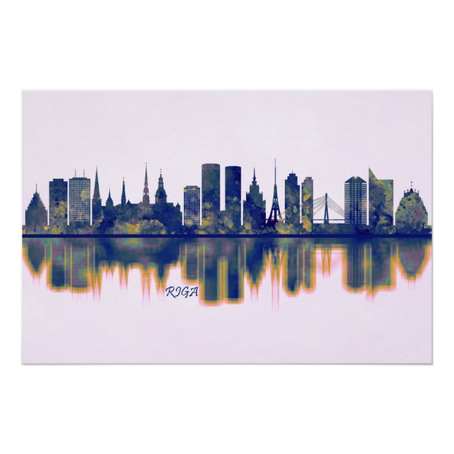Póster Riga Skyline (Anverso)