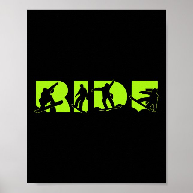Póster Rige Snowboard Shock Green Snowboard Green Ride Sn (Frente)
