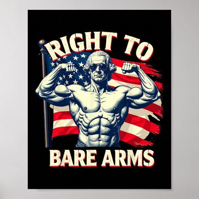 Póster Right To Bare Arms George Washington Bodybuilder G (Frente)