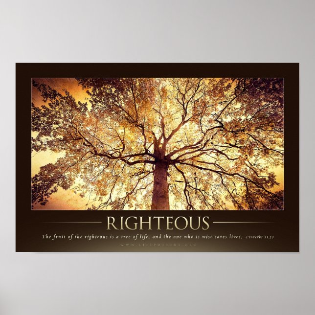 Póster RIGHTEOUS - Poster motivacional cristiano (Frente)