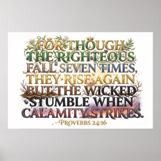 Póster Righteous Rise Again Though They Fall Seven Times