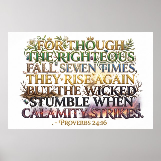Póster Righteous Rise Again Though They Fall Seven Times (Frente)