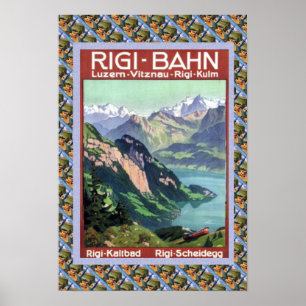 Póster Rigi Bahn de Vintage Swiss Railway