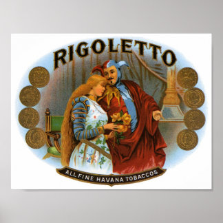 Póster Rigoletto All Fine La Habana Tobaccos Cigar Etique