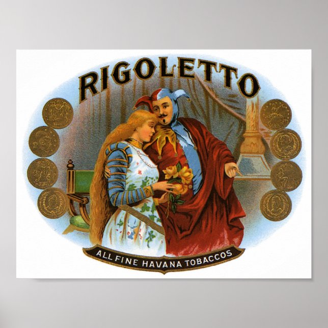 Póster Rigoletto All Fine La Habana Tobaccos Cigar Etique (Frente)
