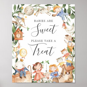 Póster Rimas Infantiles para Baby Shower Bebés Son Dulces