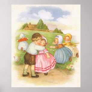 Póster Rimas infantiles Vintage Georgie Porgie Mother Goo