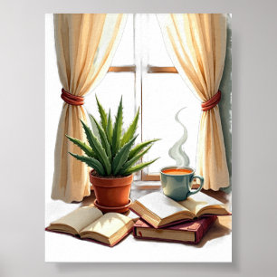 Póster Rincón de lectura para padres de plantas Suculenta