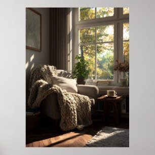 Póster Rincón de Otoño con Butaca Beige