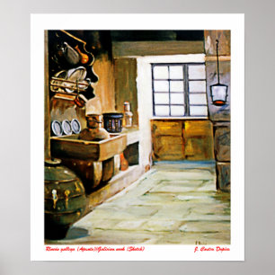 Póster Rincón gallego (Apunte)/Galician nook (Sketch)