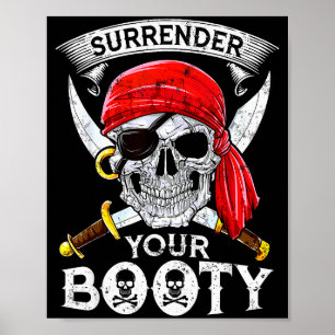 Póster Ríndete a tu trasero Tasa Calavera Divertida Jolly