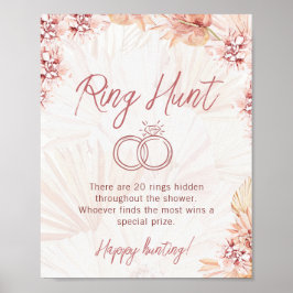 Póster Ring Hunt Boho Bohemian Bridal Weddal Shower Game