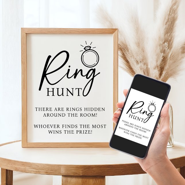 Póster Ring Hunt Bridal Shower Bachelorette Party Game (DOWNLOADABLE Ring Hunt Bridal Shower Bachelorette Party Game Poster)