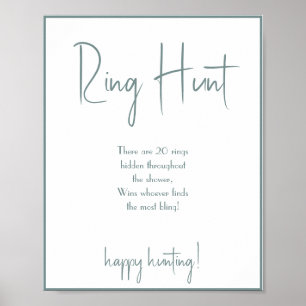 Póster Ring Hunt Bridal Shower Game Rótulo