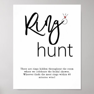Póster Ring Hunt Bridal Shower Game Rótulo