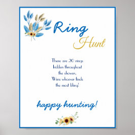 Póster Ring Hunt Bridal Shower Game Rótulo