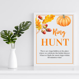 Póster Ring Hunt Fall Pumpkin Bridal Game Rótulo